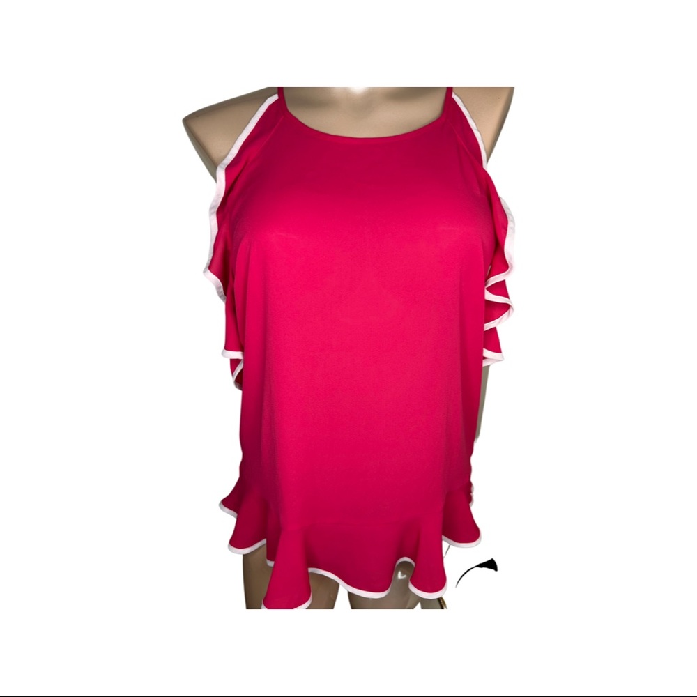 Society Girl Tops | Nwts Society Girl Summer Top | Color: Pink/White | Size: XL